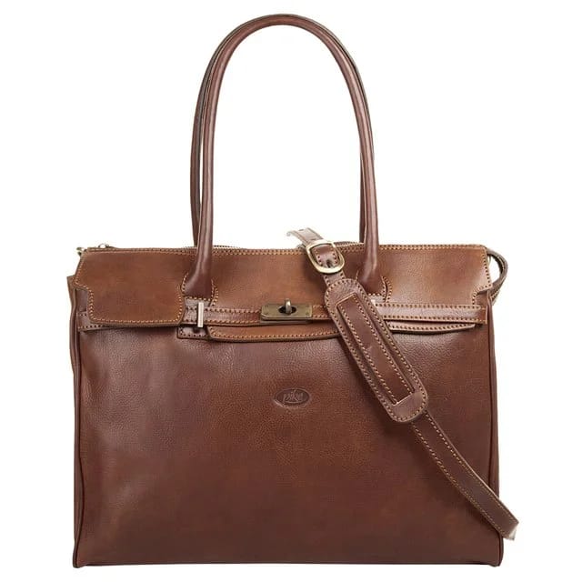 Piké Leder-Shopper, braun