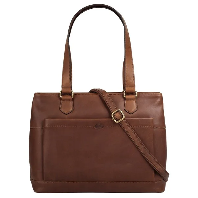 Piké Leder-Shopper, braun