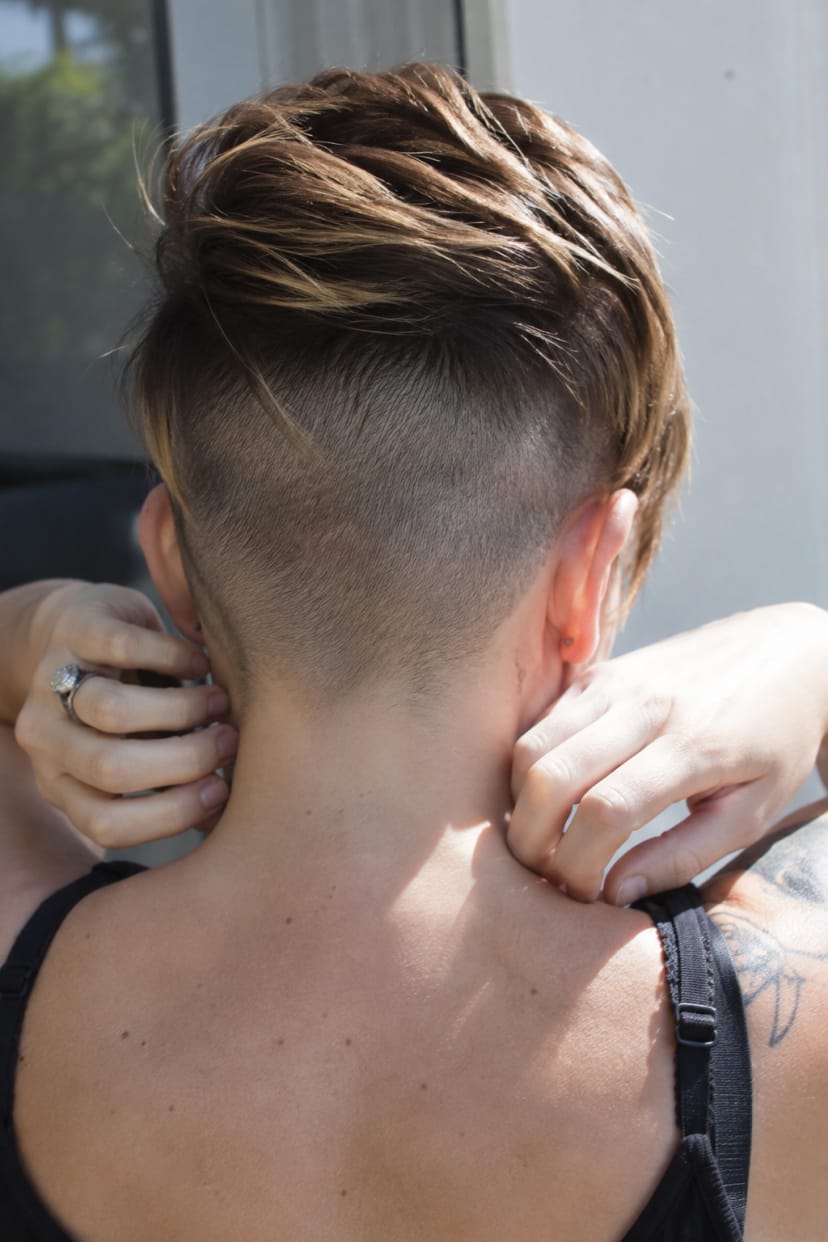 Pixie Bob Nahaufnahme rasiertes Nackenprofil
