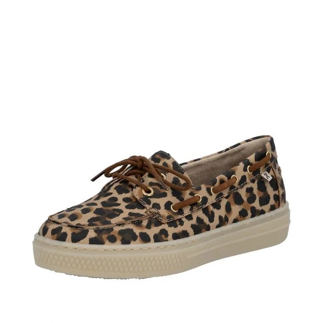 Rieker Schnürschuh im Leo-Look, leo
