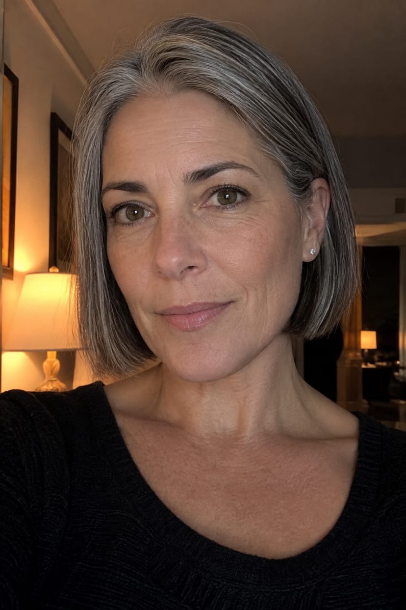 Sleek Bob mit sichtbaren grauen Ansätzen