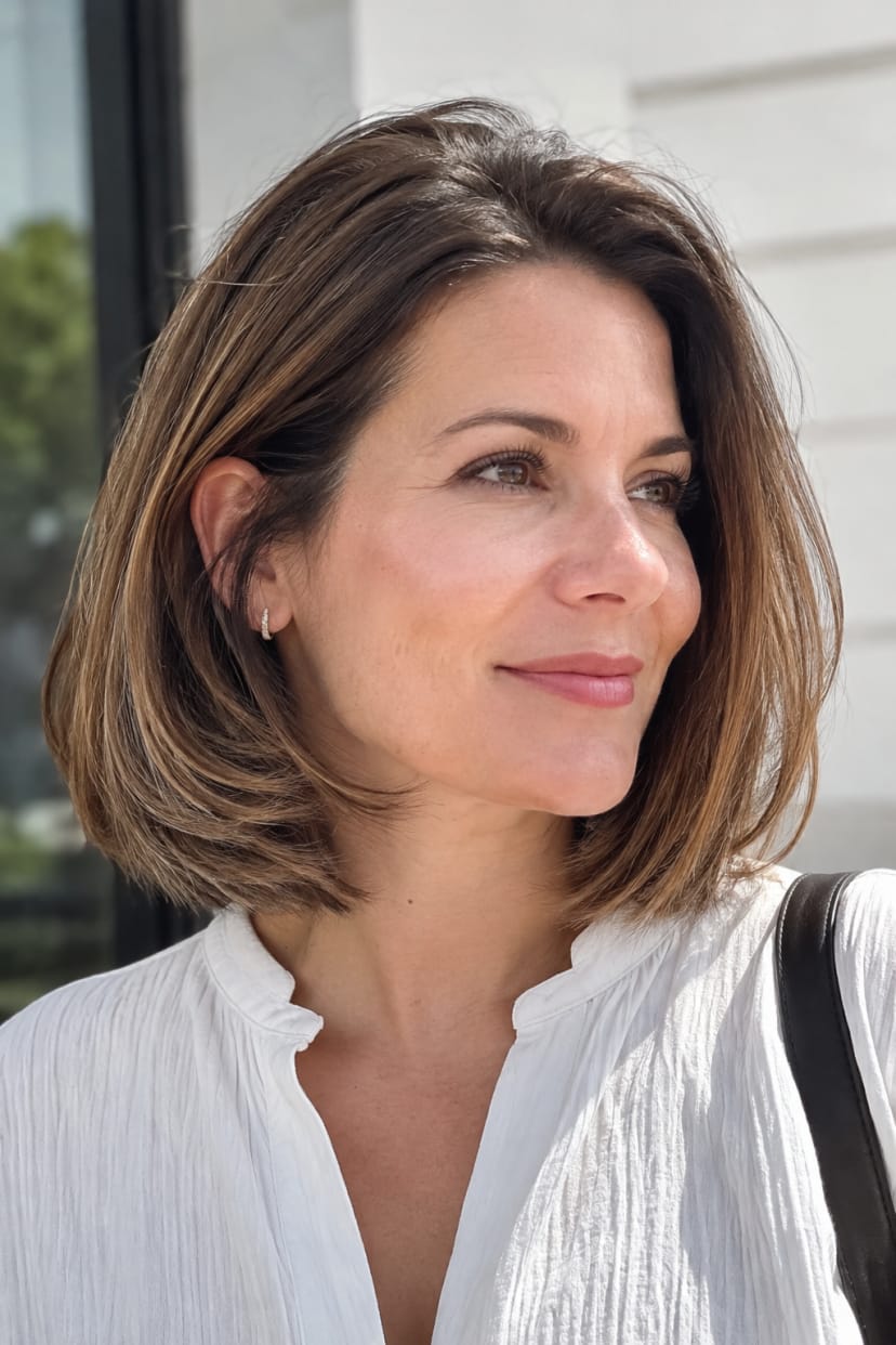 Sleek Bob mit sanftem Blowout