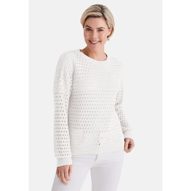 Stooker Women Rundhalspullover, white