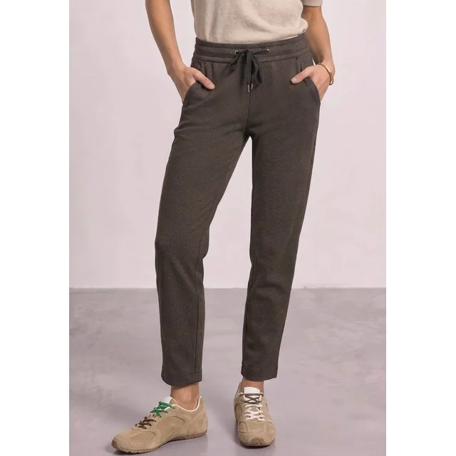 Street One Jerseyhose, black coffee