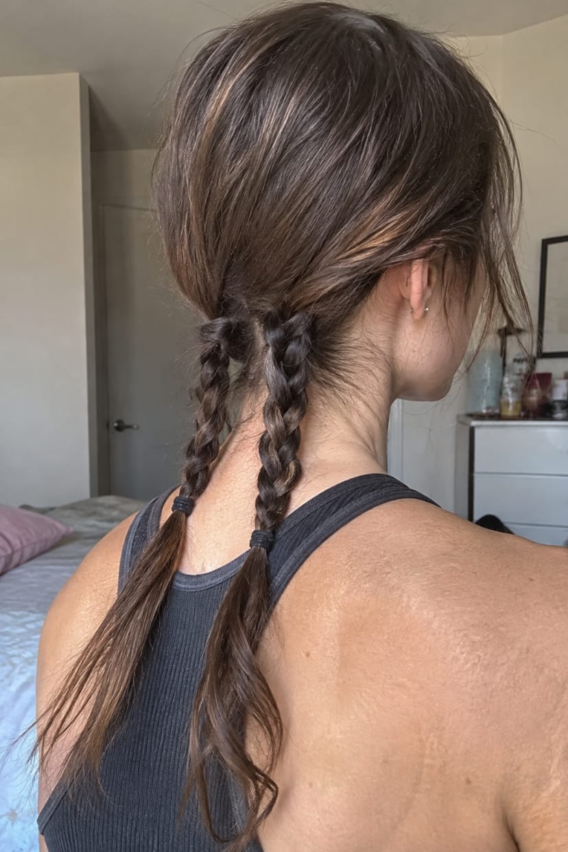 tief sitzende Boxerbraids mit lockeren Längen
