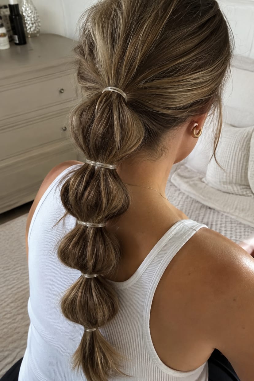 tiefer bubble braid nahaufnahme nacken bis schulter