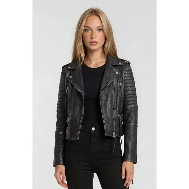 Trueprodigy Lederjacke Avril, Schwarz