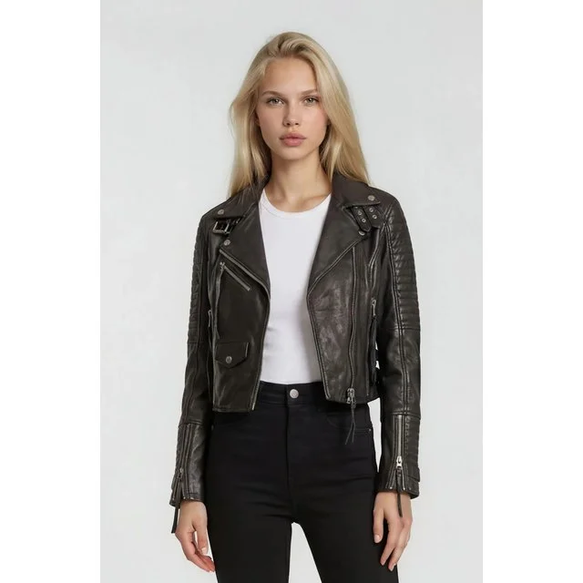 Trueprodigy Lederjacke Freya, Schwarz