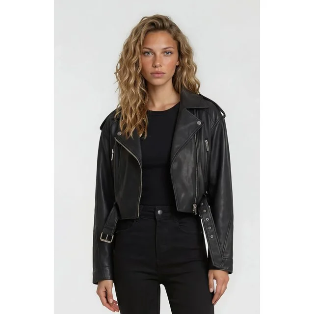 Trueprodigy Lederjacke Rosa, Schwarz