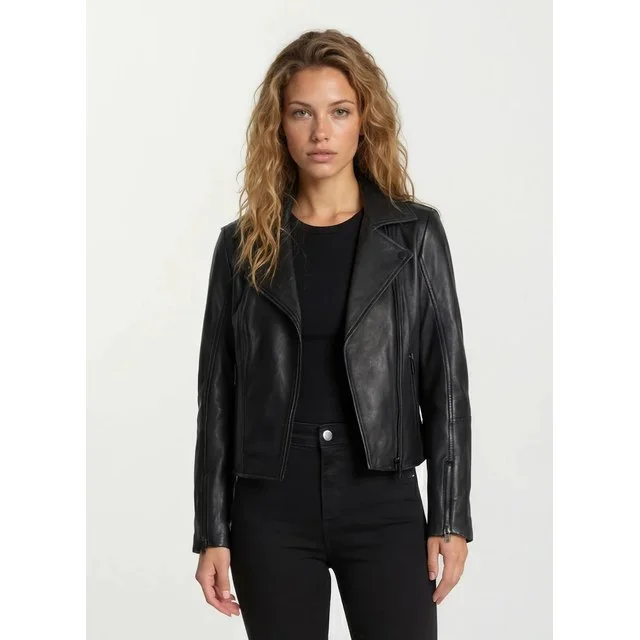 Trueprodigy Lederjacke Stella, Schwarz