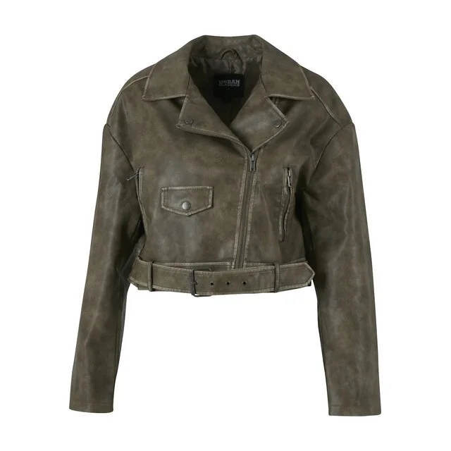 Urban Classics Ledermantel, olive