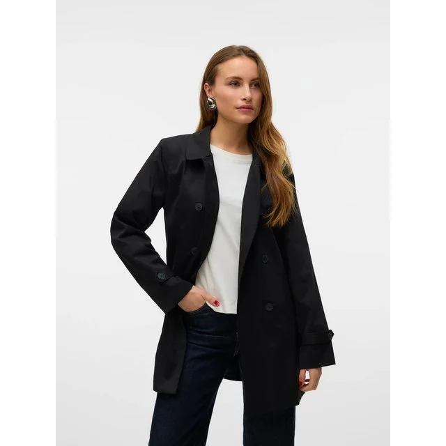 Vero Moda kurzer Trenchcoat Chelsea, Black