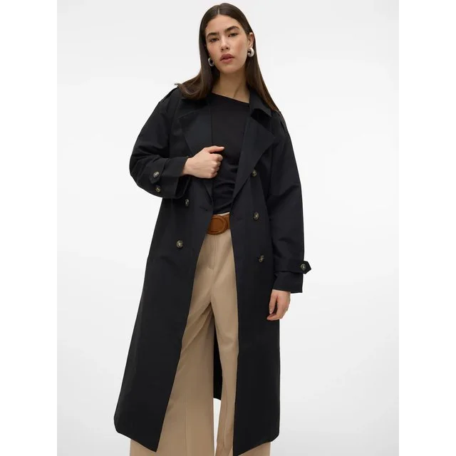 Vero Moda langer Trenchcoat Chloe, Black