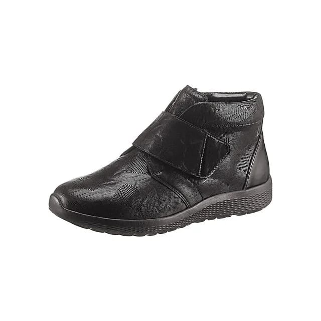 Waldläufer Stiefelette, schwarz-gemustert