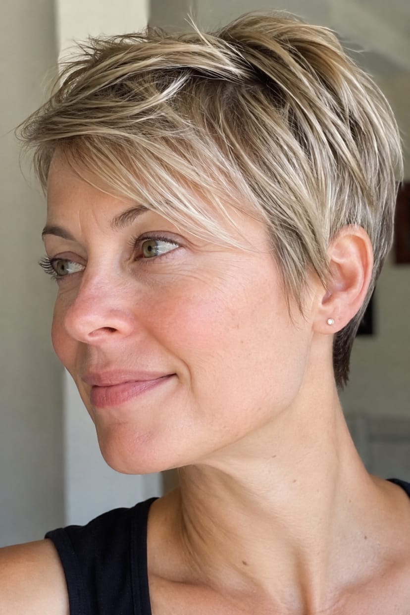 Nahaufnahme weicher Pixie mit luftiger Oberseite