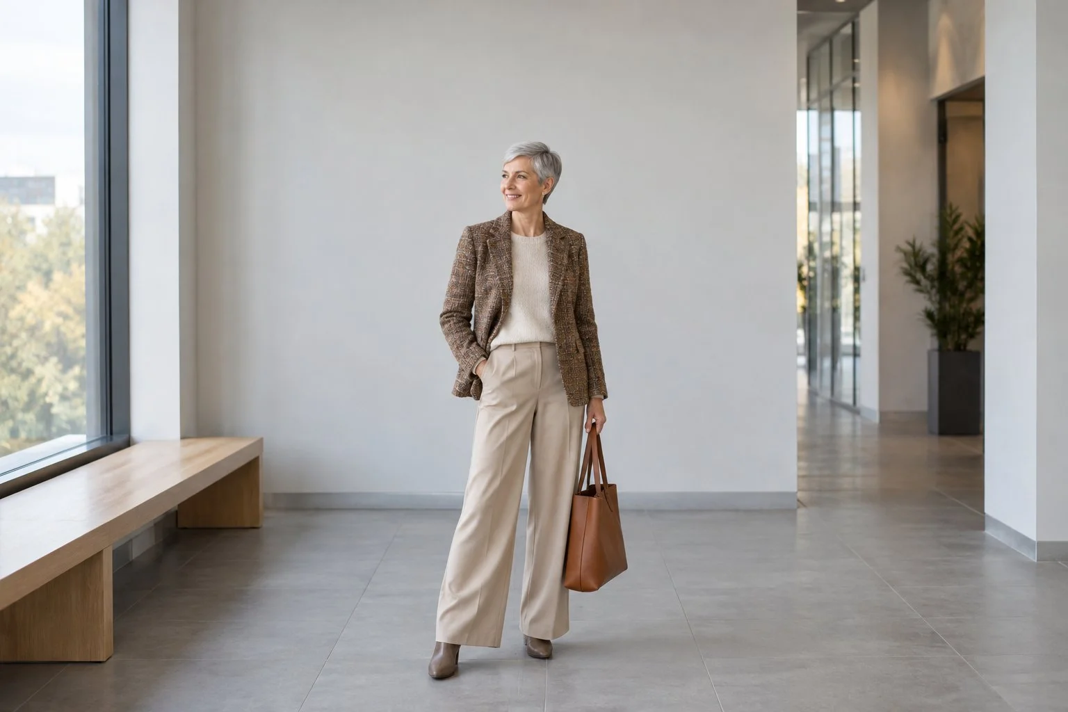 Frau ab 50 im Herbst-Outfit – Business-Look ab 50: 15 Herbst-Outfits fürs Büro