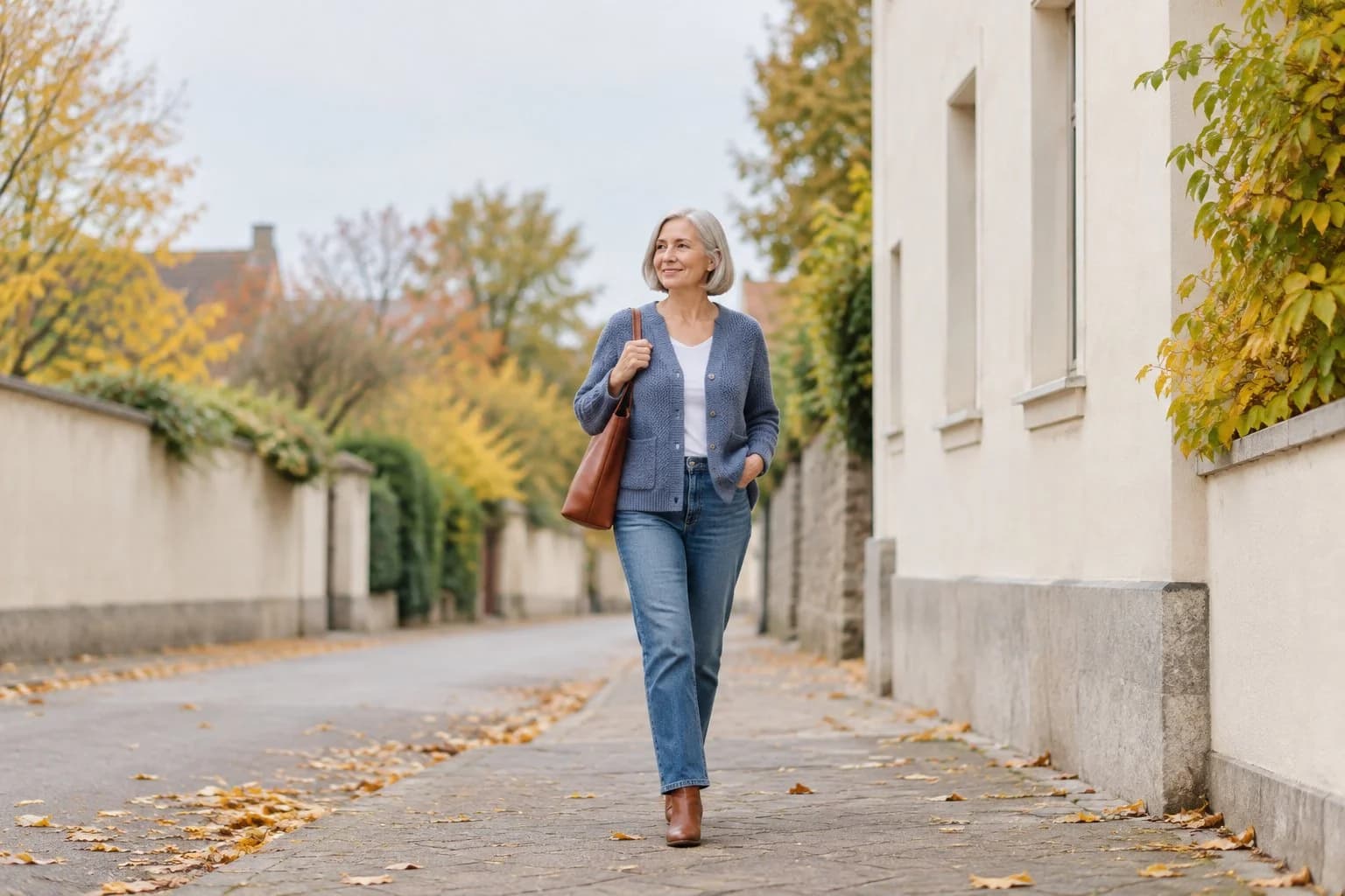 Frau ab 50 im Herbst-Outfit – Alltagsoutfits für den Herbst ab 50: 15 einfache Ideen