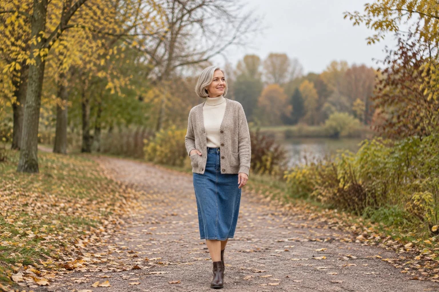 Frau ab 50 im Herbst-Outfit – Rock im Herbst kombinieren ab 50: 15 Outfit-Ideen