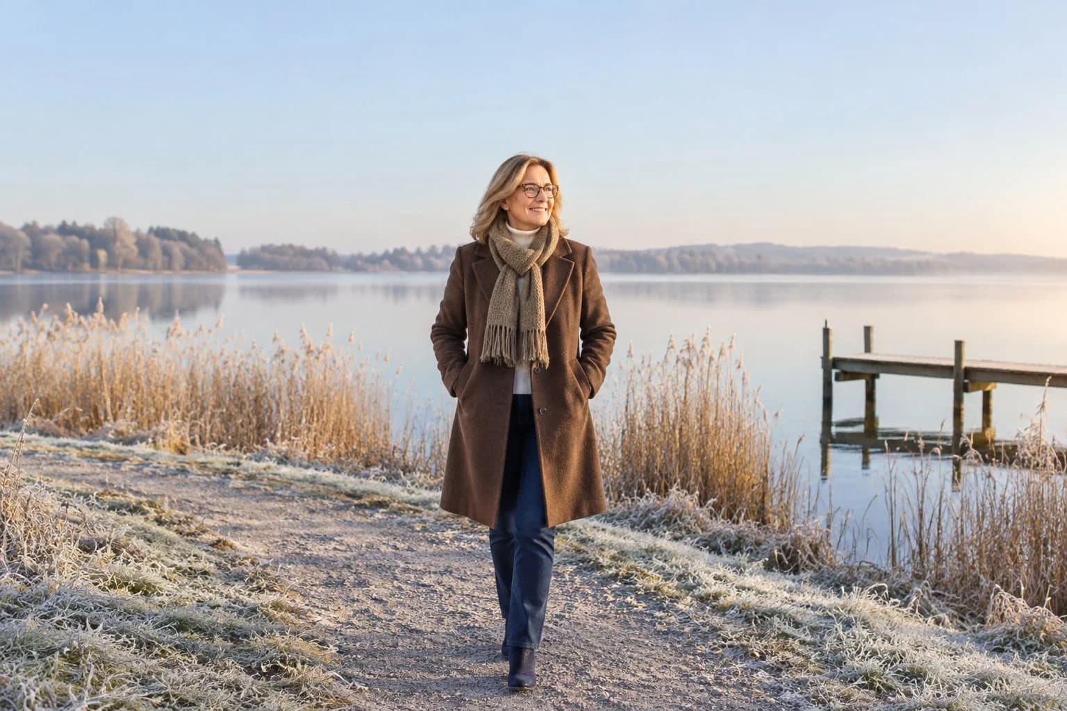 Frau ab 50 im Herbst-Outfit – Schals und Tücher ab 50: Herbst-Outfits, die frisch wirken